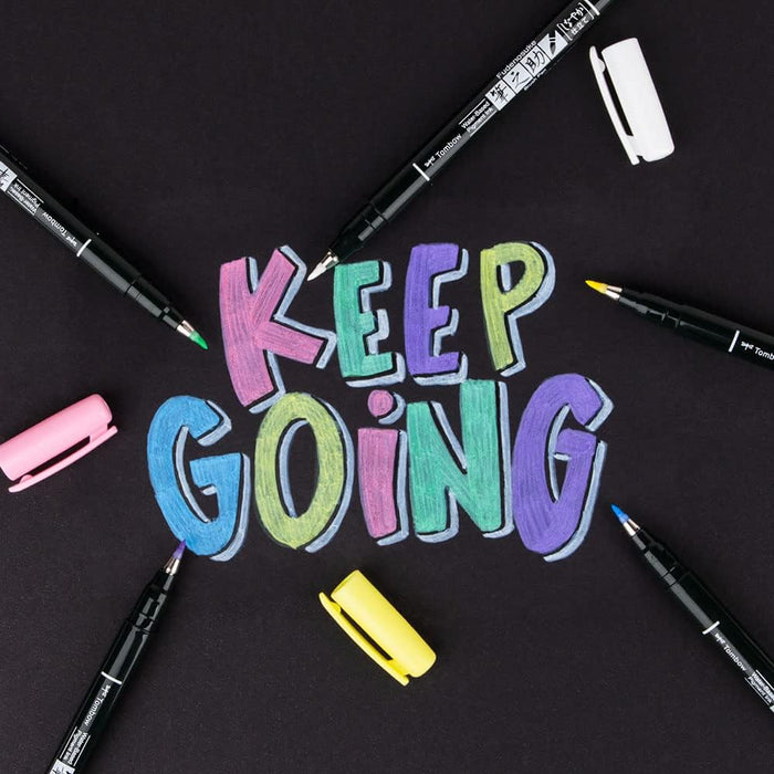 Tombow Brush Pen Fudenosuke pastel for black paper, pale yellow