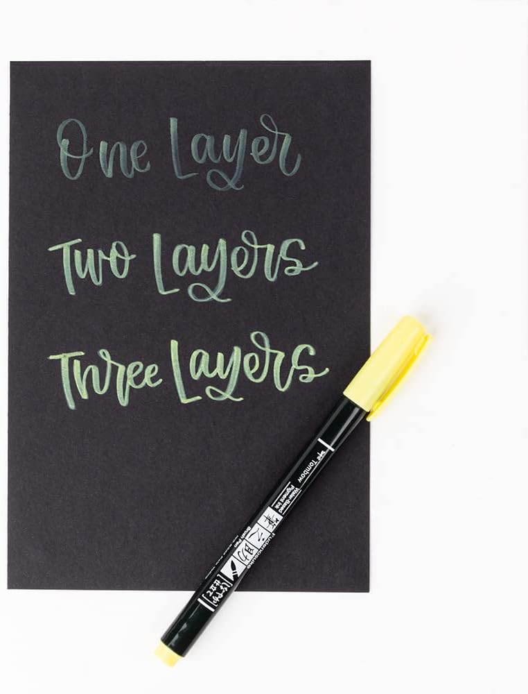 Tombow Brush Pen Fudenosuke pastel for black paper, pale yellow