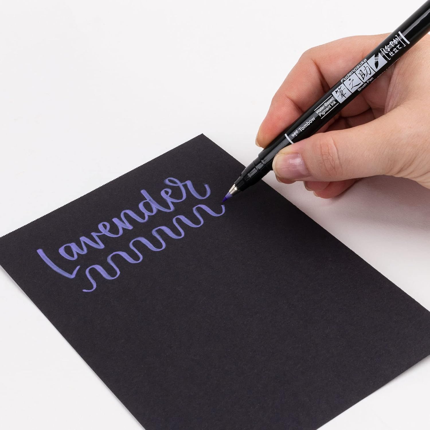 Tombow Brush Pen Fudenosuke pastel for black paper, lavender