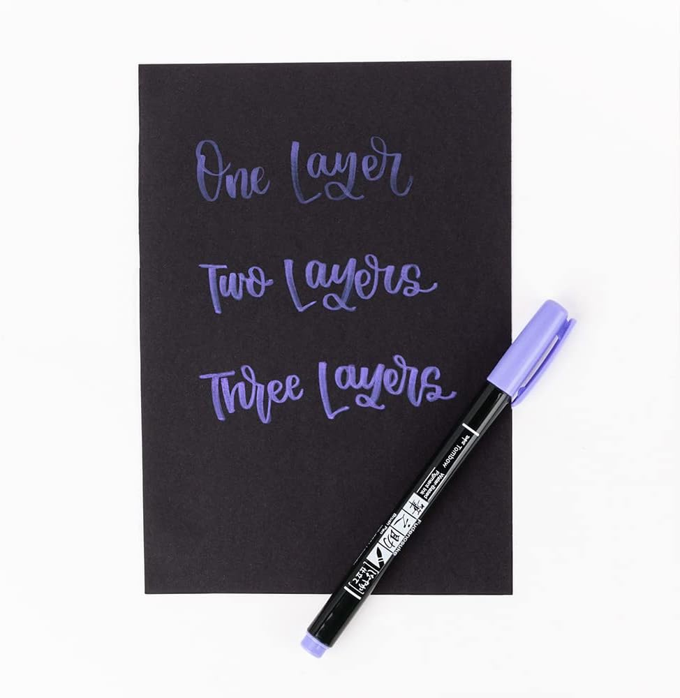 Tombow Brush Pen Fudenosuke pastel for black paper, lavender