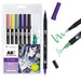 Tombow ABT Dual Brush Pen Watercolor Manga Set Moon, 6-piece set + water brush, colouring pages & video tutorial