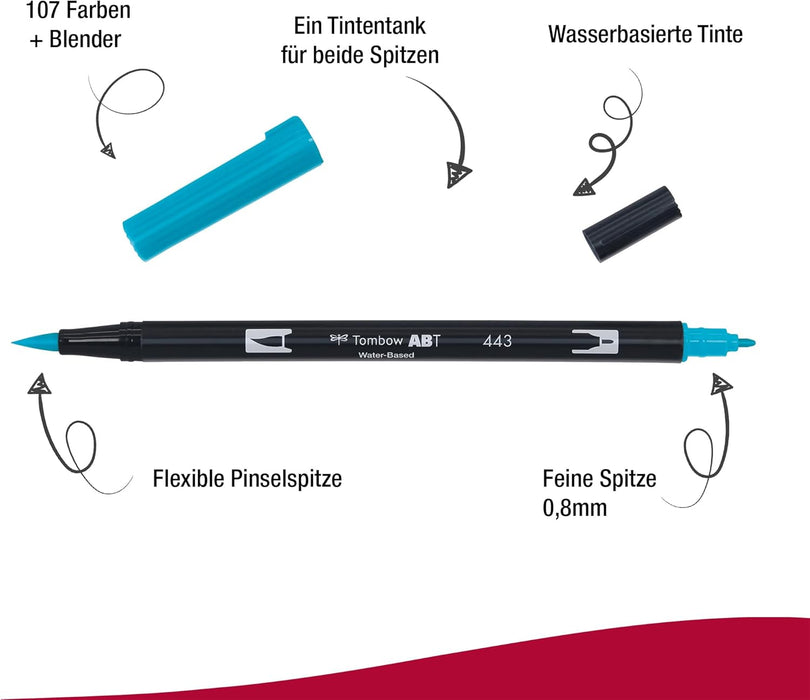 Tombow ABT 443 Dual Brush Pen - Turquoise