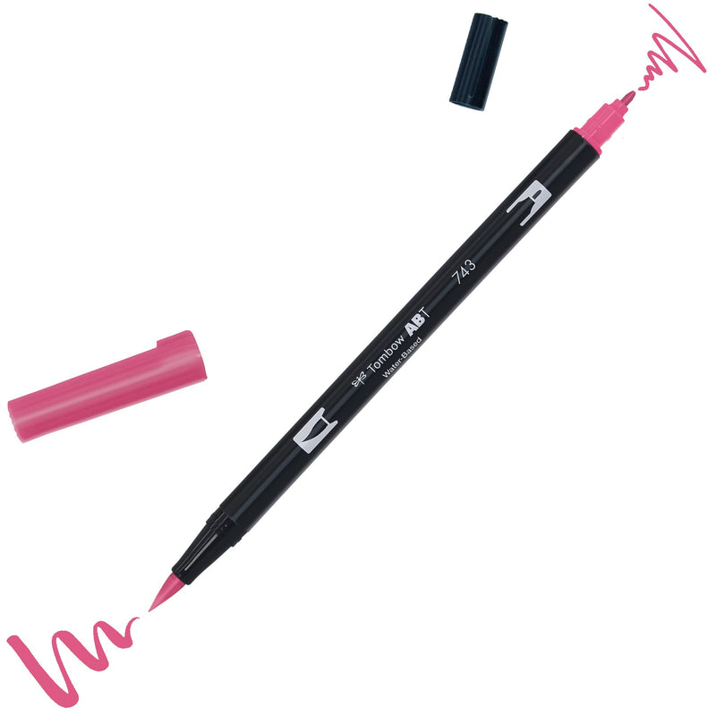 Tombow ABT 743 Dual Brush Pen - Hot Pink