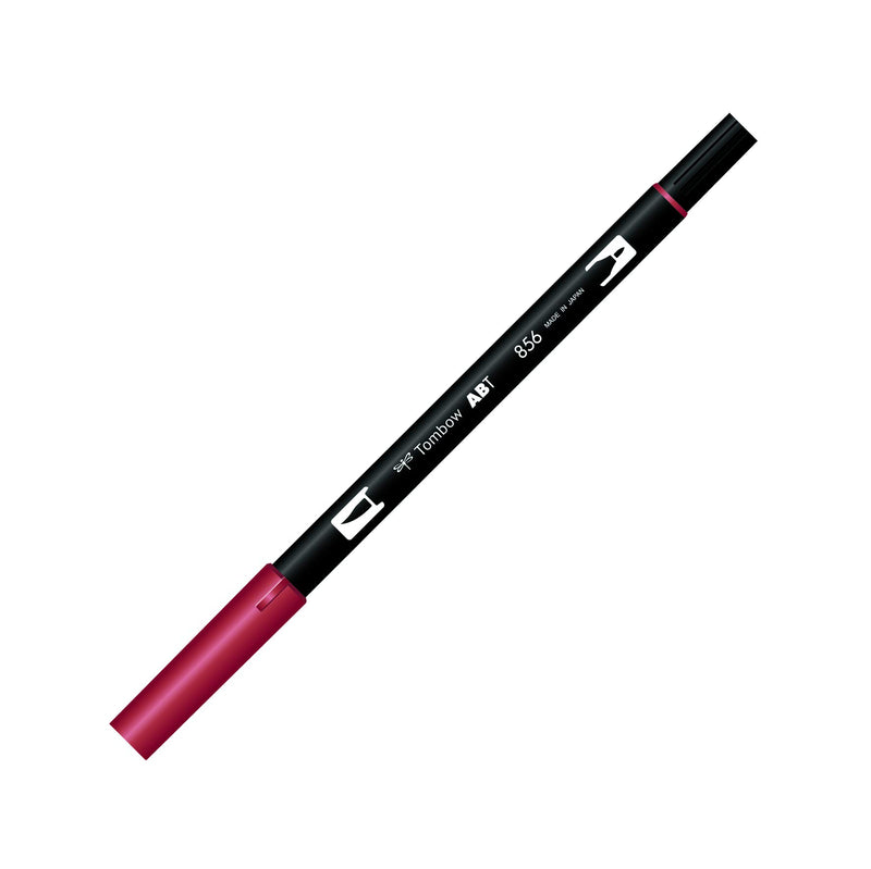 Tombow ABT Dual Brush Pen, ABT-856, pen with two tips, perfect for hand lettering and bullet journaling, water colourable, poppy red