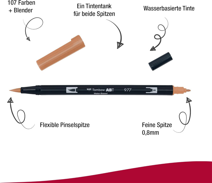 Tombow ABT 977 Dual Brush Pen - Saddle Brown