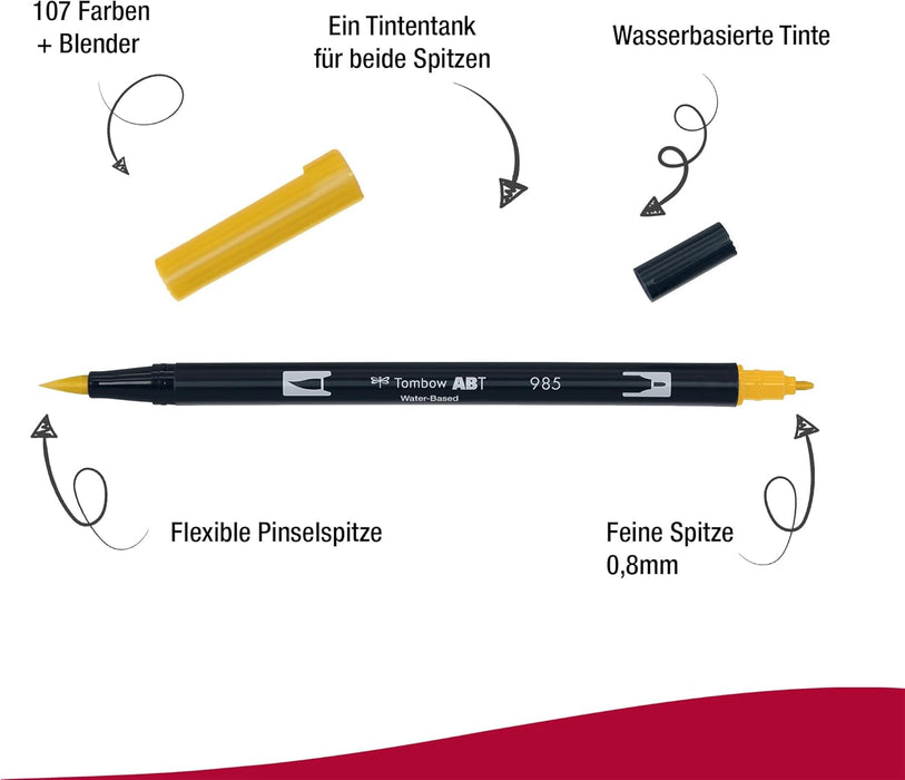 Tombow ABT 985 Dual Brush Pen - Chrome Yellow