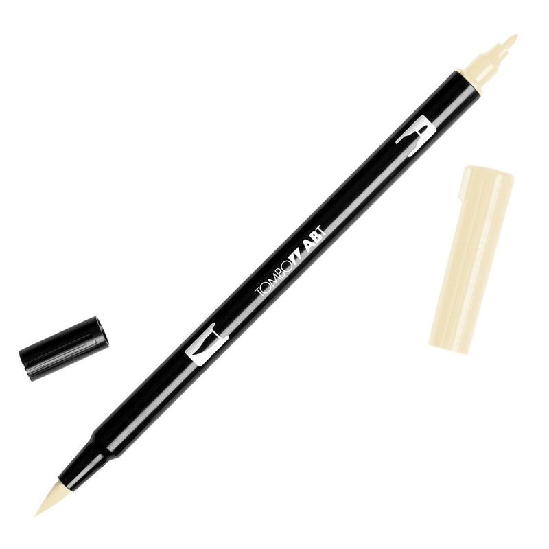 Tombow ABT Dual Brush Pen, ABT-990, pen with two tips, perfect for hand lettering and bullet journaling, water colourable, light sand