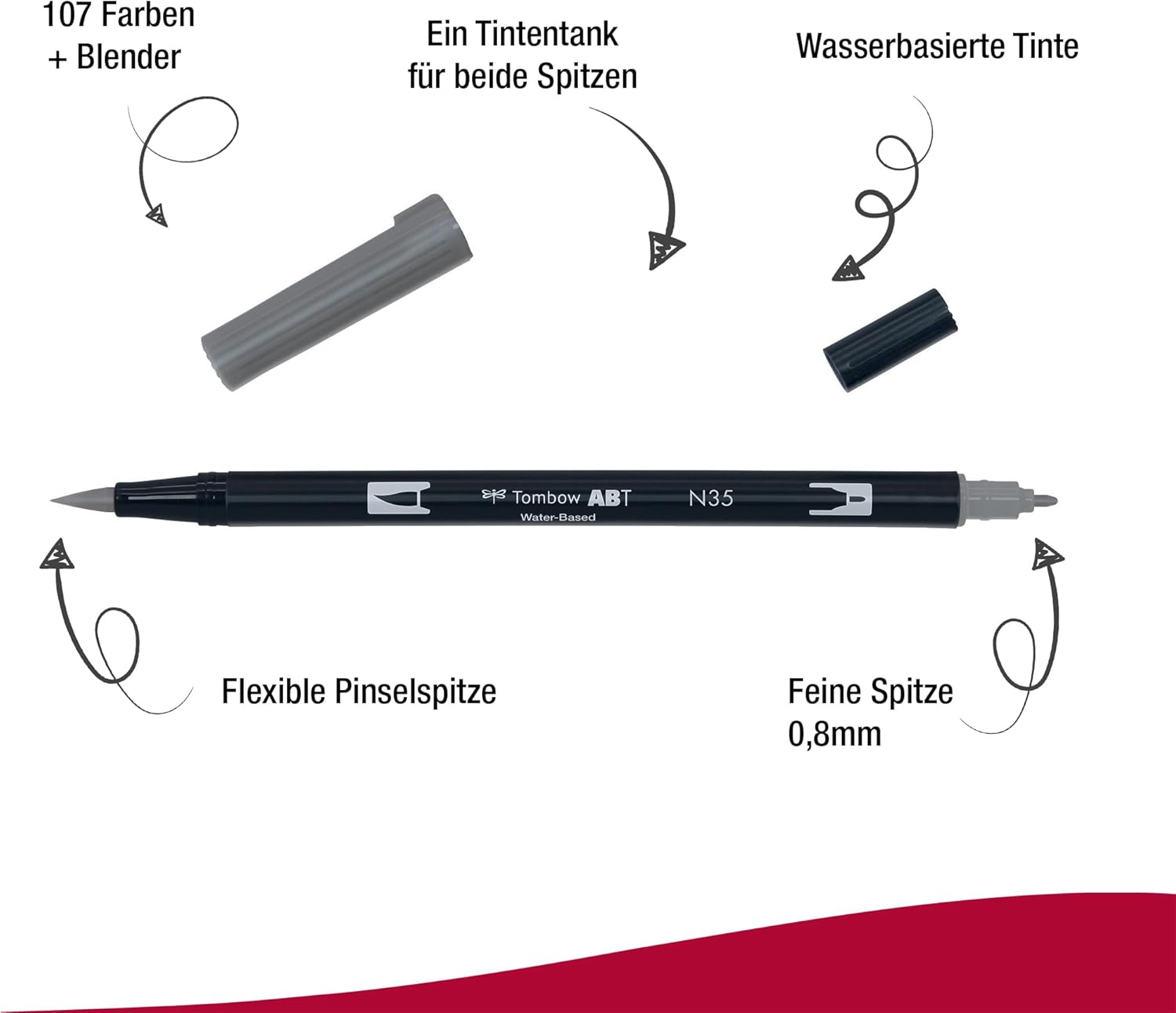 Tombow ABT N35 Dual Brush Pen - Cool Grey 12