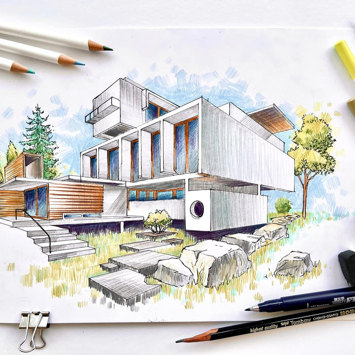 Tombow coloured pencil cinnamon, wax-based lead with high colour brilliance, artist's colour pencil for professional artists an beginners