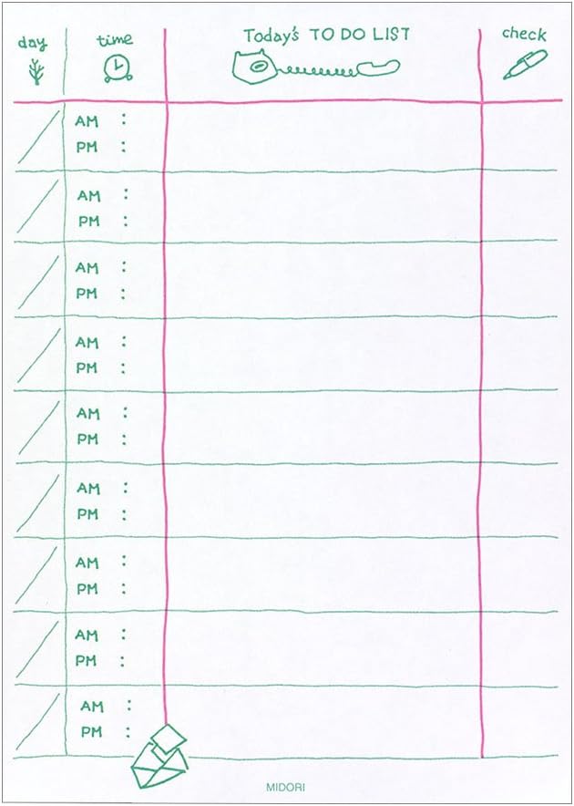 Midori 11486006 to Do Memo Pad