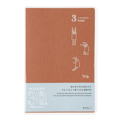 DESIGNPHIL Midori 12155006 Diary, 3 Year Consecutive Use, Ojisan, 30th Anniversary