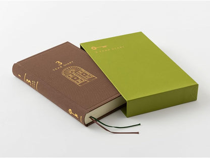 DESIGNPHIL Midori 12395006 Diary, 3 Year Consecutive Door, Brown