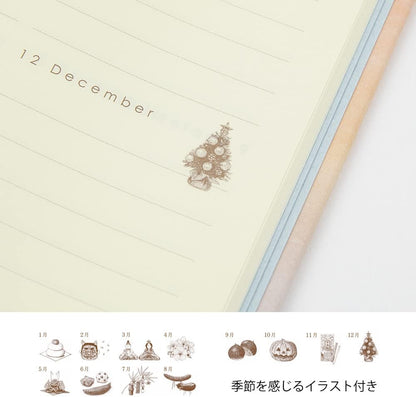 Midori 12898006 Diary, 12-Month Double Door