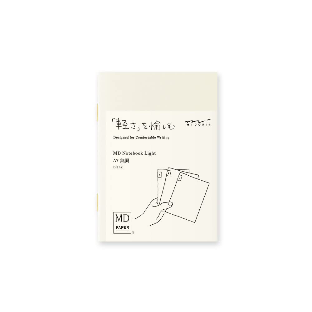 Midori 15281006 MD Notebook, Light, A7, Unruled, Set of 3