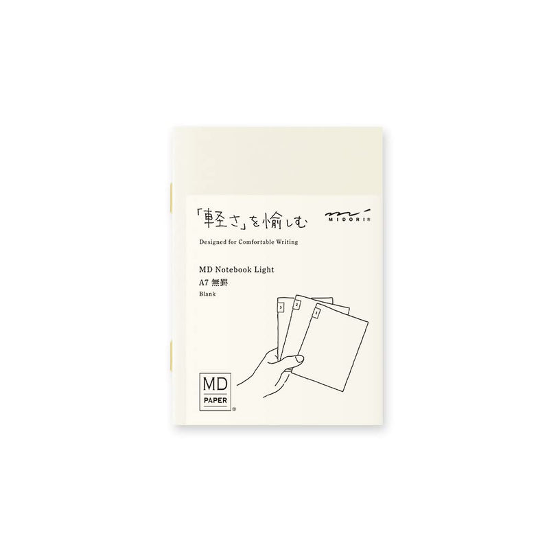 Midori 15281006 MD Notebook, Light, A7, Unruled, Set of 3