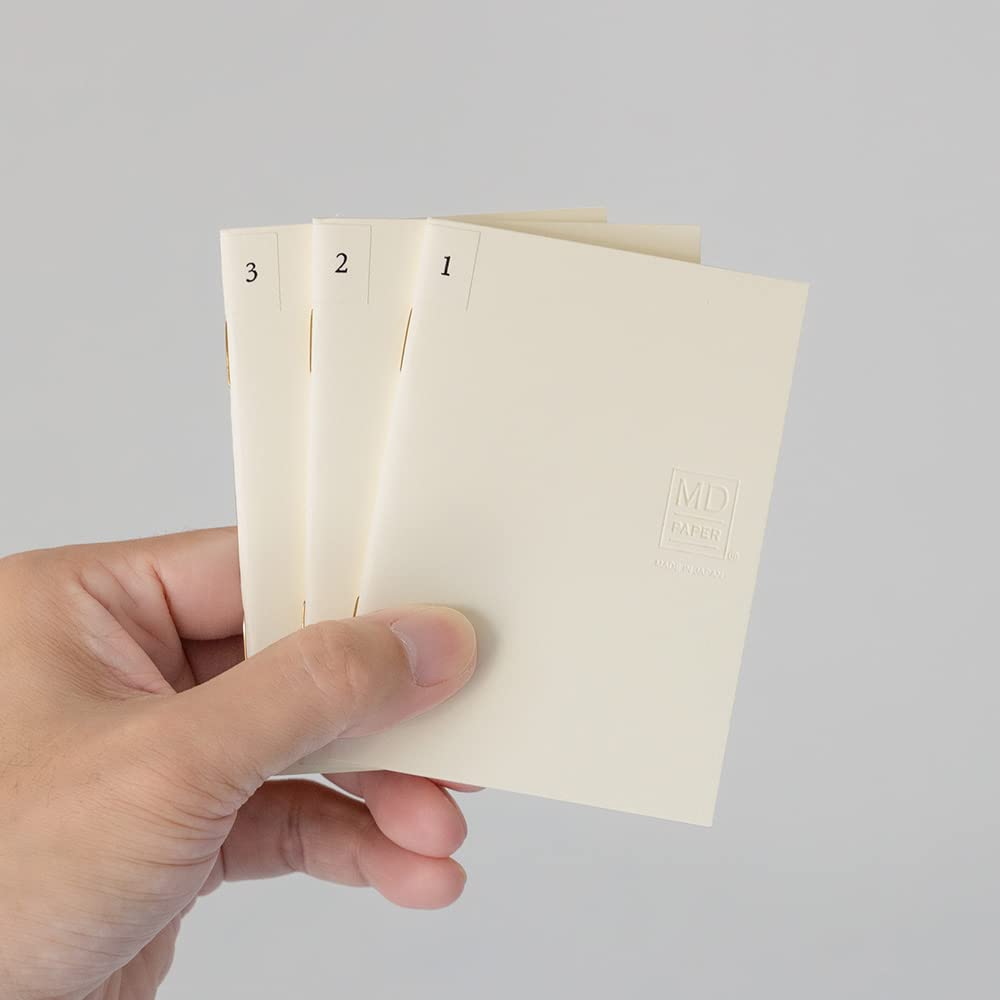 Midori 15281006 MD Notebook, Light, A7, Unruled, Set of 3