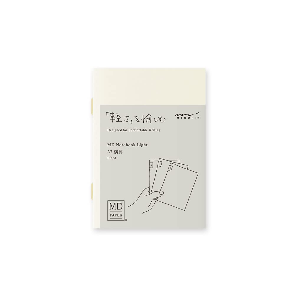 Midori 15282006 MD Notebook, Light, A7, Ruled, Set of 3