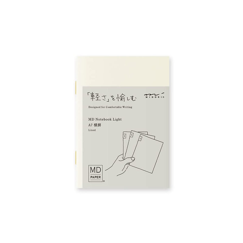 Midori 15282006 MD Notebook, Light, A7, Ruled, Set of 3