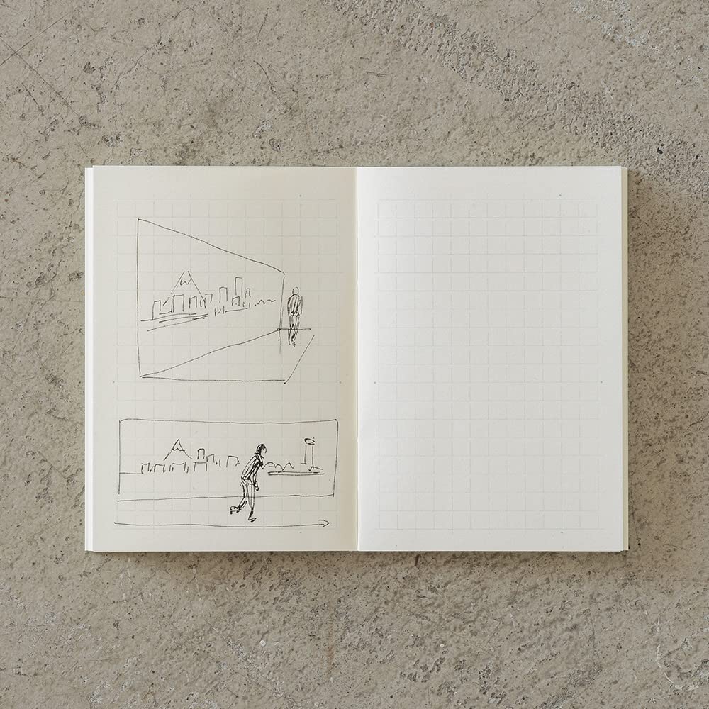 Midori 15283006 MD Notebook, Light, A7, Grid Ruled, Set of 3