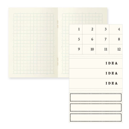 Midori 15283006 MD Notebook, Light, A7, Grid Ruled, Set of 3