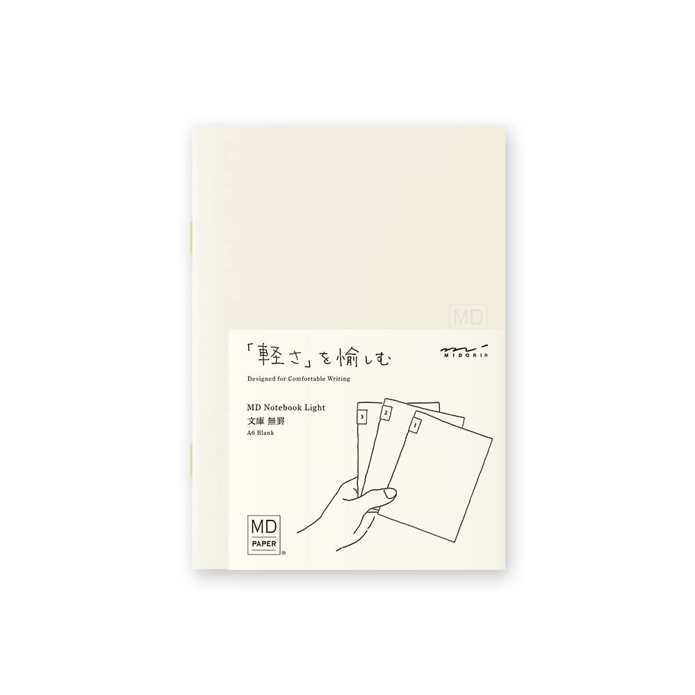 DESIGNPHIL Midori 15297006 Notebook, MD Notebook, Light, Unruled, Set of 3, A