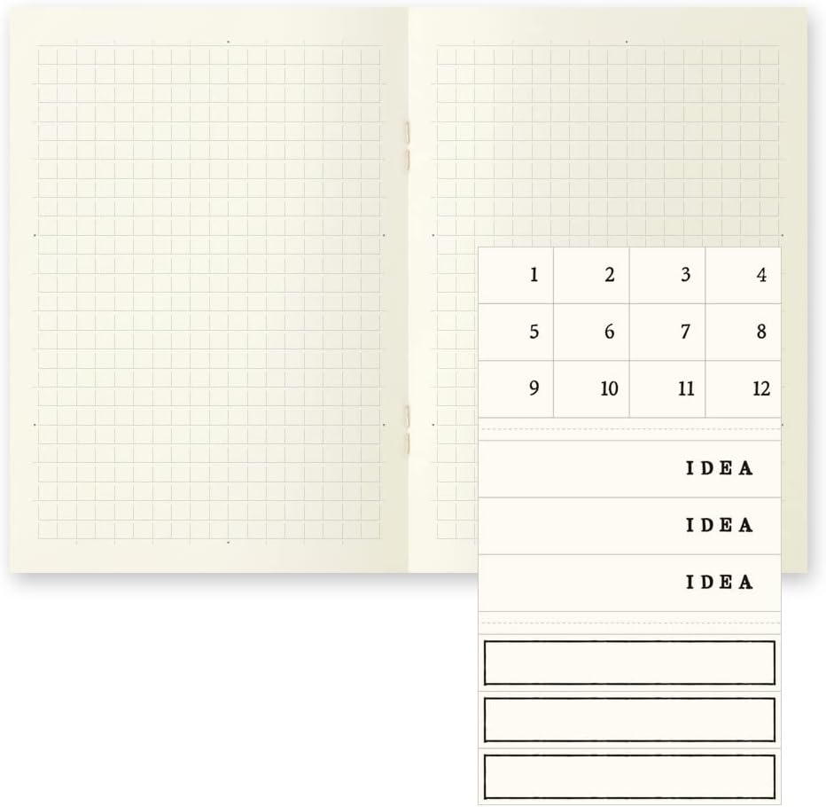 DESIGNPHIL Midori 15299006 Notebook, MD Notebook, Licht, Paperback, Vierkant gelijnd, Set van 3, A