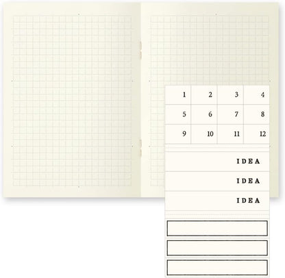 DESIGNPHIL Midori 15299006 Notebook, MD Notebook, Licht, Paperback, Vierkant gelijnd, Set van 3, A