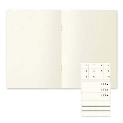 DESIGNPHIL 15303006 Midori Notebook, MD Notebook, Light, A5, Unruled, Set of 3, A