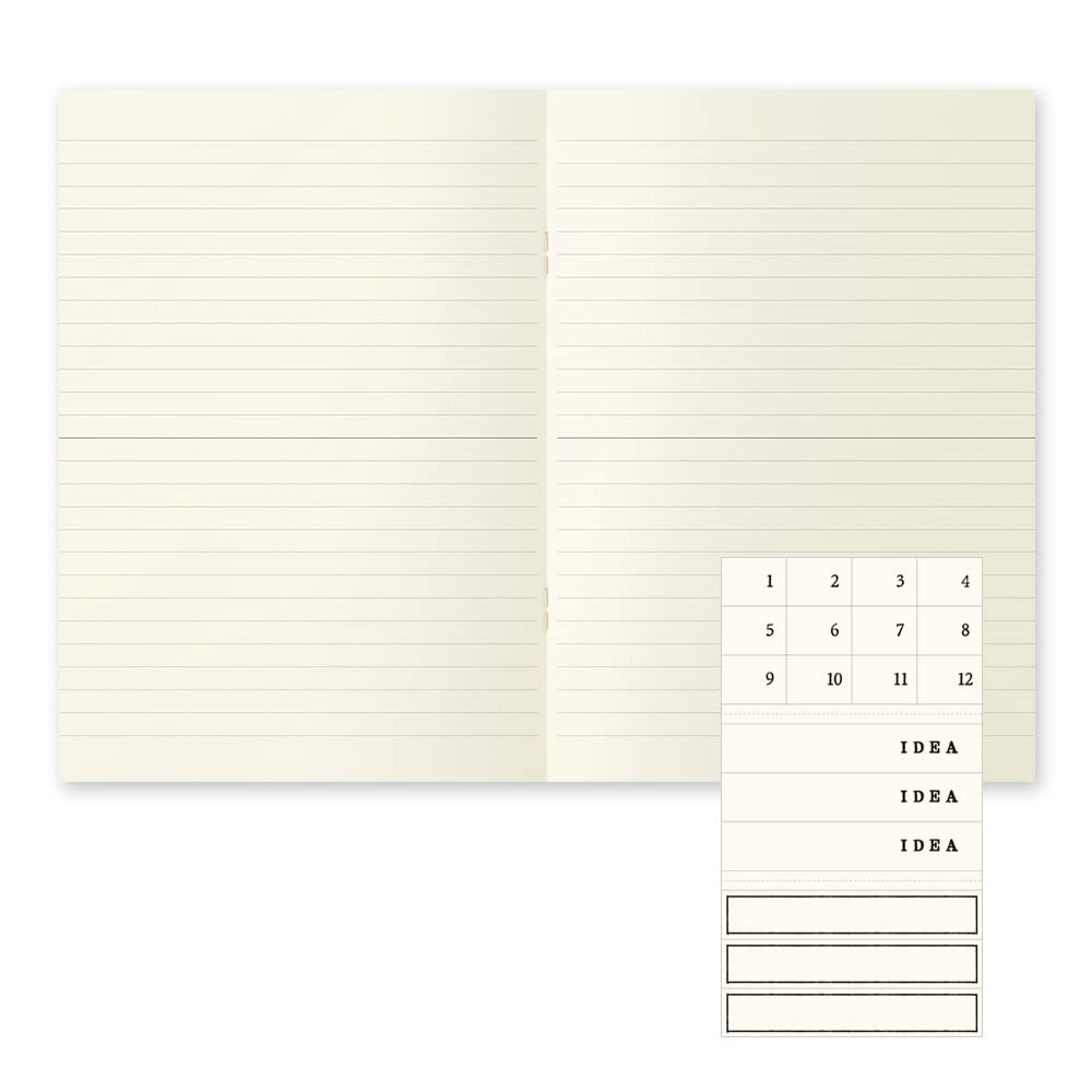 DESIGNPHIL Midori 15304006 Notebook, MD Notebook, Light, A5, Horizontal Rule, Set of 3, A