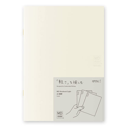 DESIGNPHIL Midori 15304006 Notebook, MD Notebook, Light, A5, Horizontal Rule, Set of 3, A