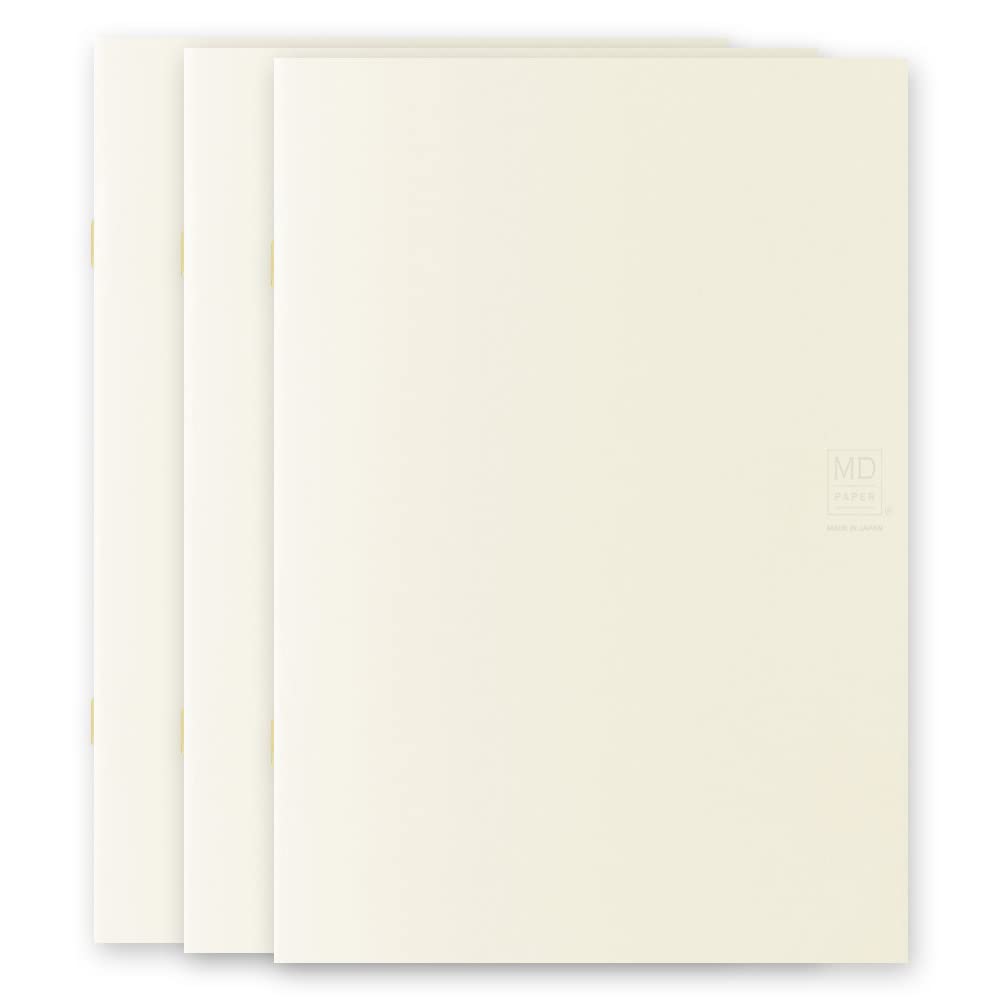 DESIGNPHIL Midori 15305006 Notebook, MD Notebook, Light, A5, Square Ruled, Set of 3, A