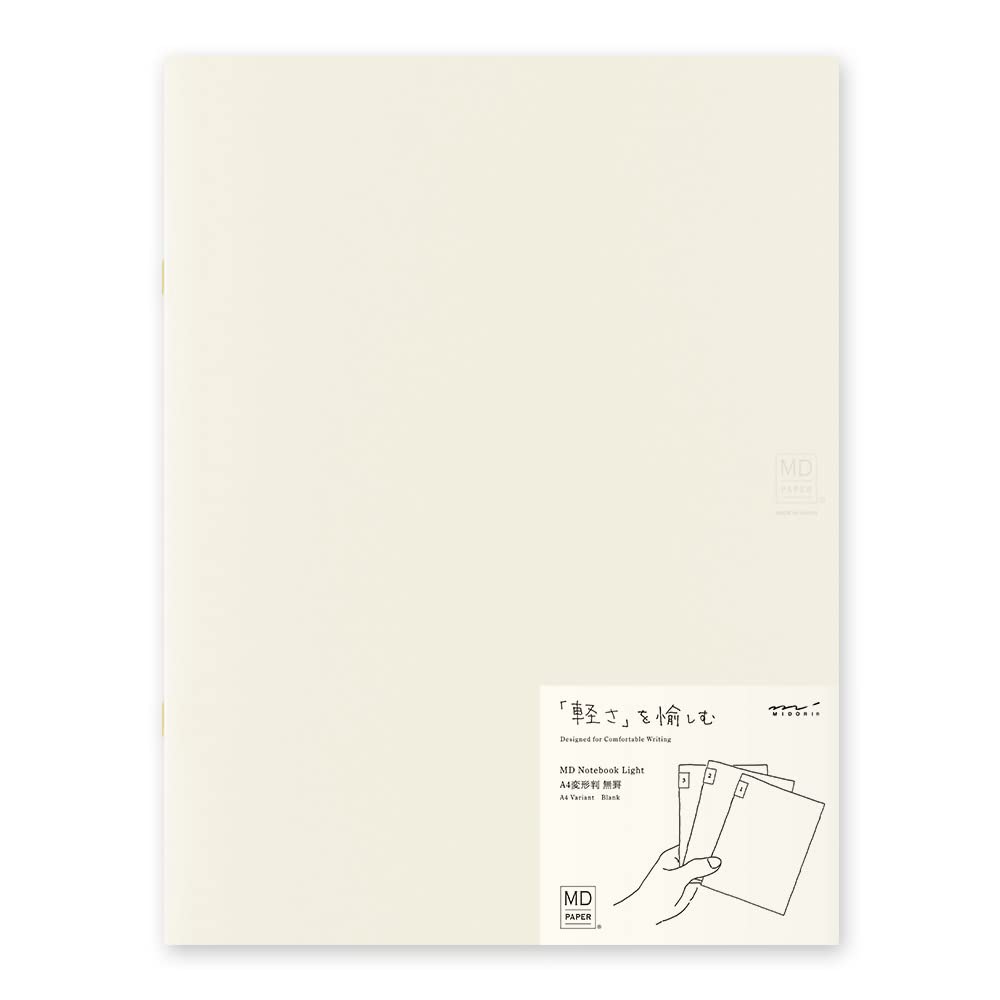 DESIGNPHIL Midori 15306006 Notebook, MD Notebook, Light, A4 Variable Type, Unruled, Set of 3