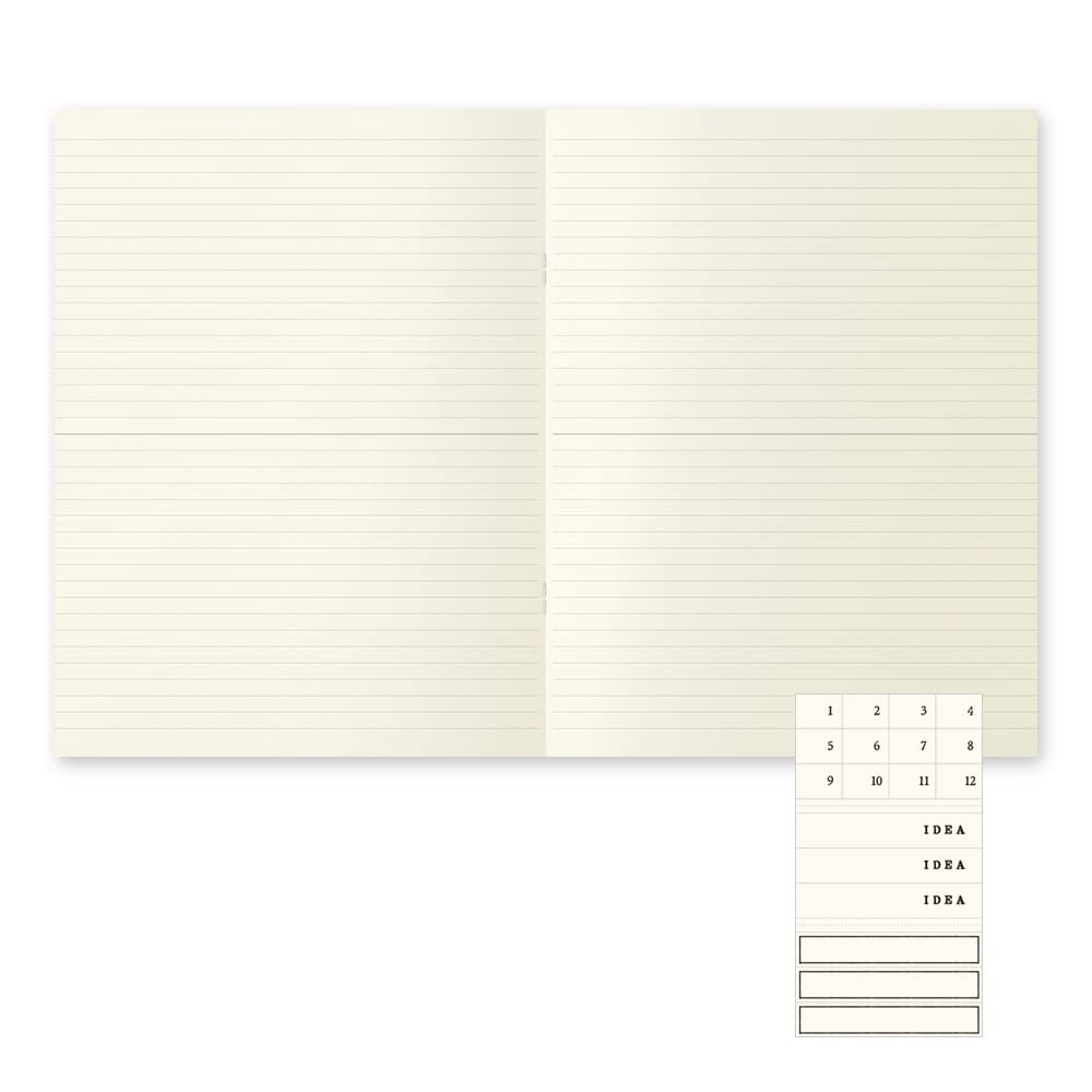 DESIGNPHIL Midori 15307006 Notebook, MD Notebook, Light, A4 Variable Size, Horizontal Ruled, Set of 3 A