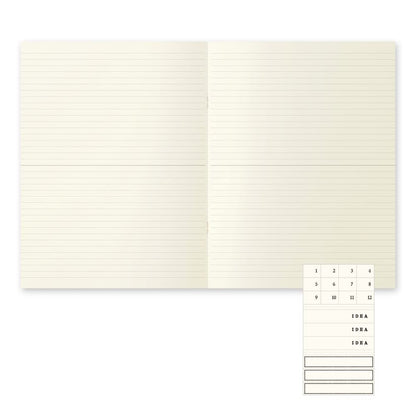 DESIGNPHIL Midori 15307006 Notebook, MD Notebook, Light, A4 Variable Size, Horizontal Ruled, Set of 3 A