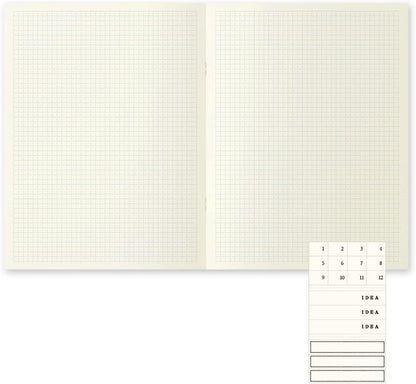 Midori 15308006 MD Notebook, Light, A4 Transformation Size, Grid Ruled, Set of 3