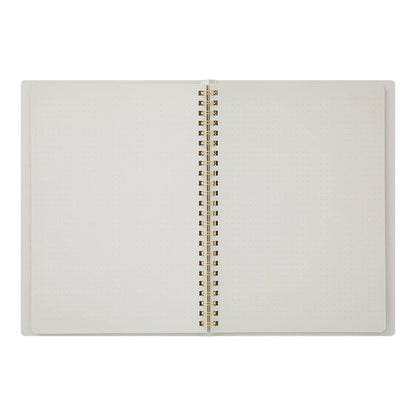 Midori 15330006 Notebook, Ring Notebook, Color, Dot Square, Gray, A5