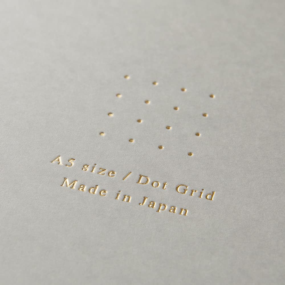 Midori 15330006 Notebook, Ring Notebook, Color, Dot Square, Gray, A5