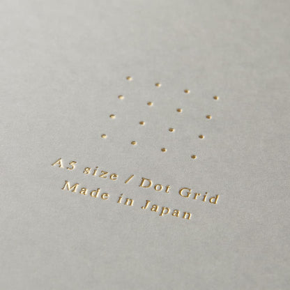Midori 15330006 Notebook, Ring Notebook, Color, Dot Square, Gray, A5