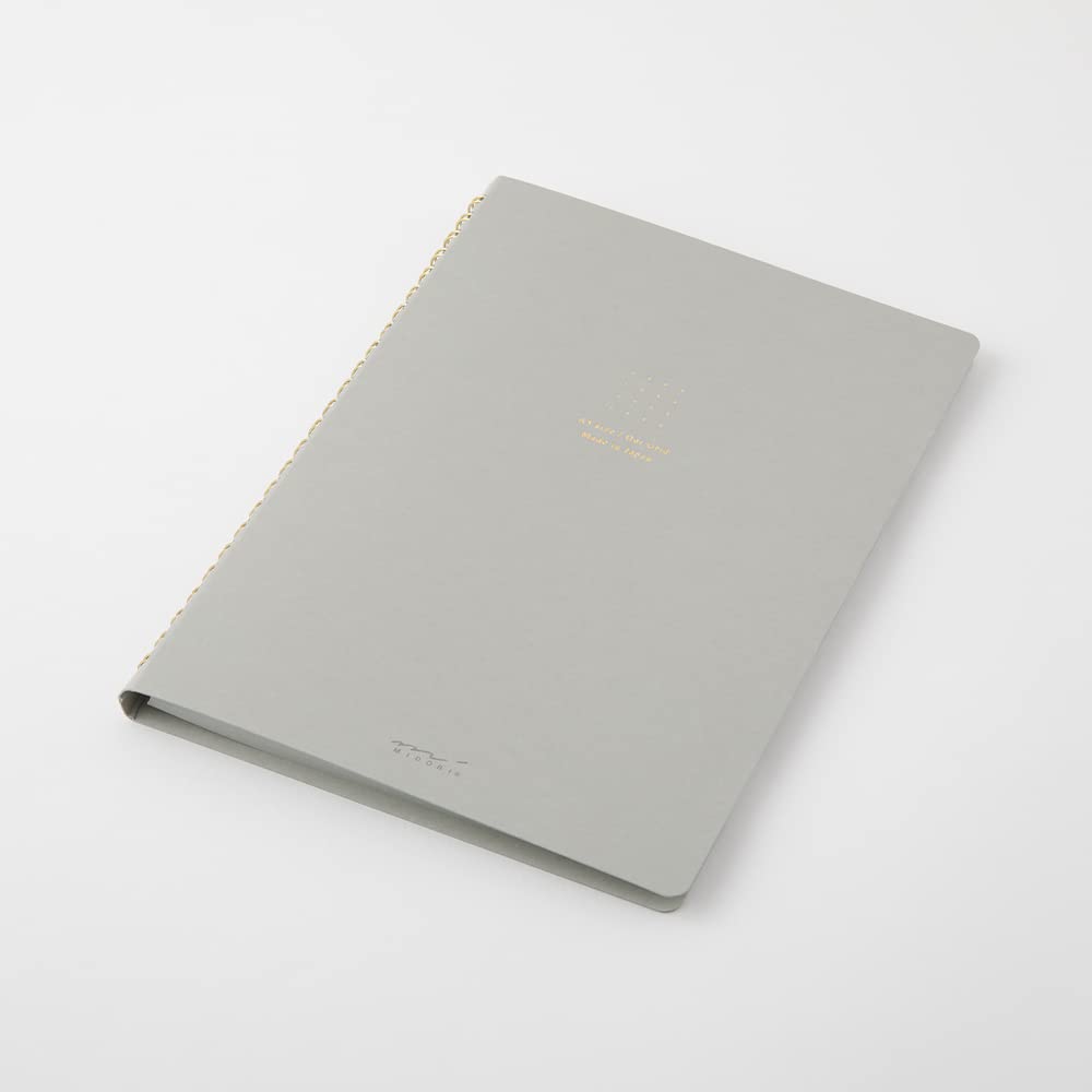 Midori 15330006 Notebook, Ring Notebook, Color, Dot Square, Gray, A5