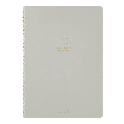 Midori 15330006 Notebook, Ring Notebook, Color, Dot Square, Gray, A5