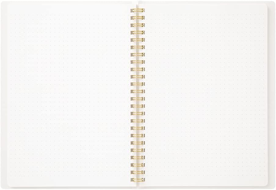 DESIGNPHIL Midori 15331006 Notitieboek, ringnotitieboek, kleur, dot vierkant, wit, A5