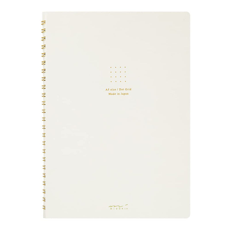 Midori Ring Notebook <A5> Color Dot Grid White