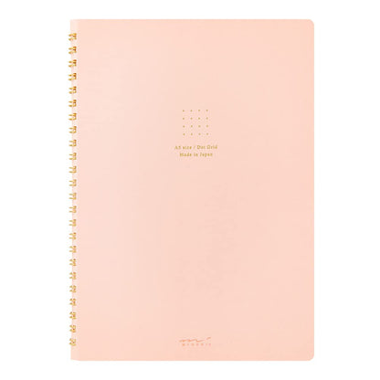 DESIGNPHIL Midori 15332006 Notebook, Ring Notebook, Color, Dot Square, Pink, A5