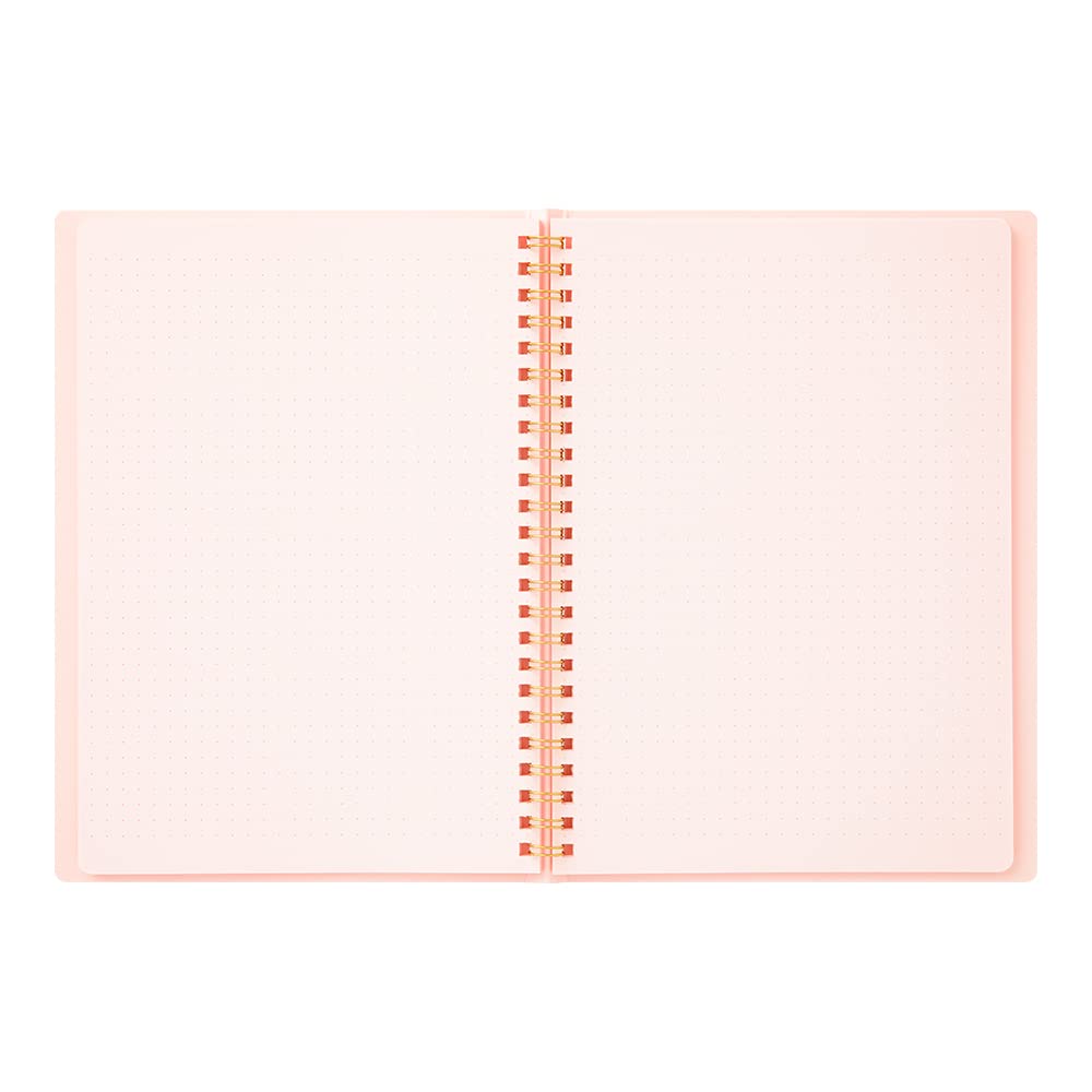DESIGNPHIL Midori 15332006 Notebook, Ring Notebook, Color, Dot Square, Pink, A5