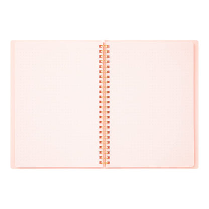 DESIGNPHIL Midori 15332006 Notebook, Ring Notebook, Color, Dot Square, Pink, A5