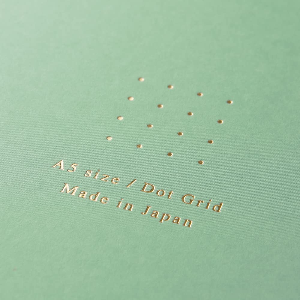 DESIGNPHIL Midori 15333006 Notebook, Ring Notebook, Color, Dot Square, Green, A5