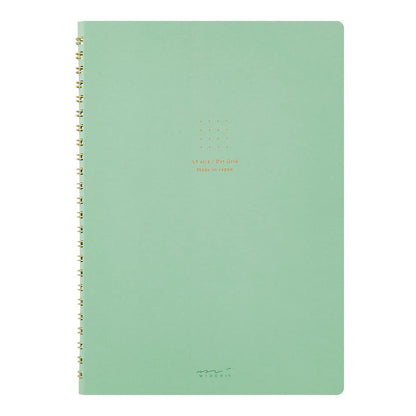 DESIGNPHIL Midori 15333006 Notebook, Ring Notebook, Color, Dot Square, Green, A5