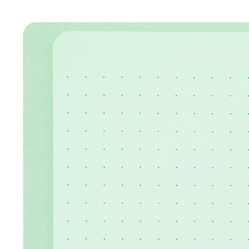 DESIGNPHIL Midori 15333006 Notebook, Ring Notebook, Color, Dot Square, Green, A5