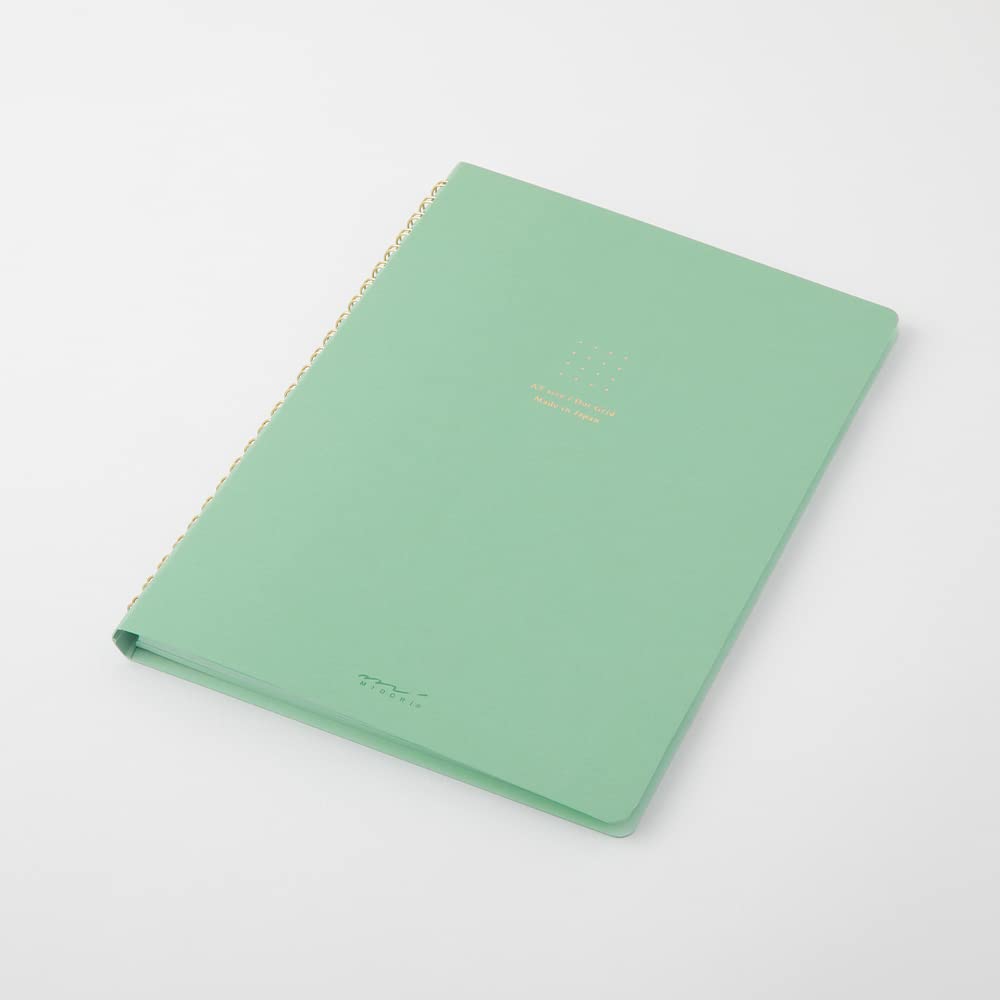 DESIGNPHIL Midori 15333006 Notebook, Ring Notebook, Color, Dot Square, Green, A5