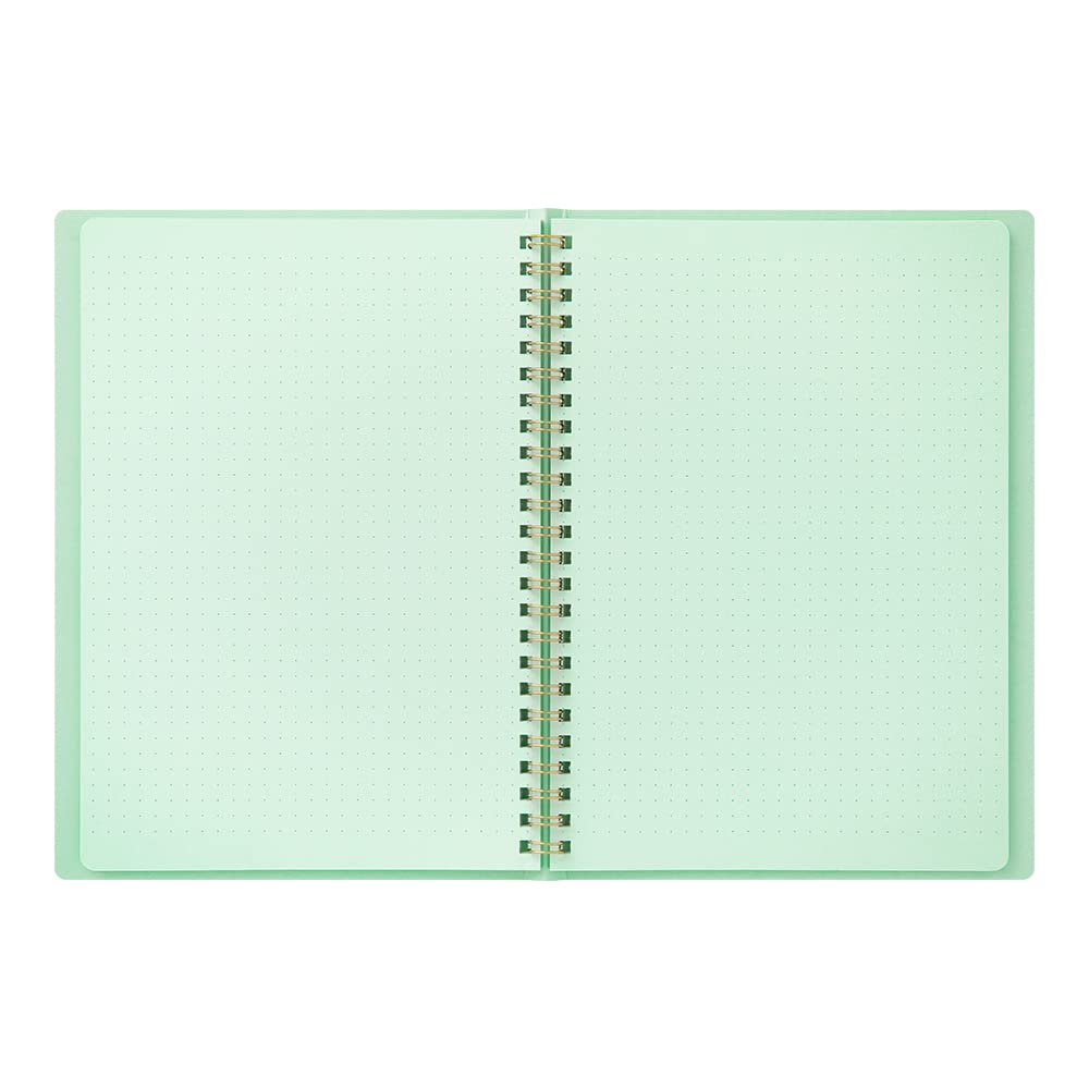 DESIGNPHIL Midori 15333006 Notebook, Ring Notebook, Color, Dot Square, Green, A5